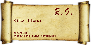Ritz Ilona névjegykártya